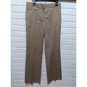 BCBGMaxazria Women's Khaki Mid-Rise Wide Leg Trouser Pants Size 6